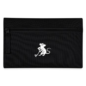 Maus Ratte Eishockey Silhouette Minimalistisch - Federtasche - Schwarz - Vorne