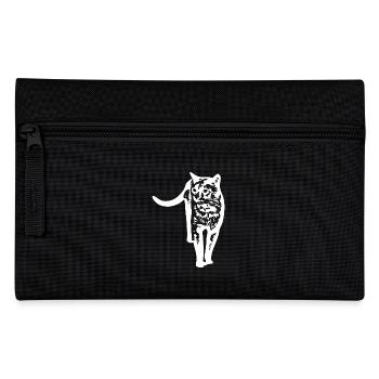 Katze weiß Silhouette Geschenk Katzenliebhaber - Federtasche - Schwarz - Vorne