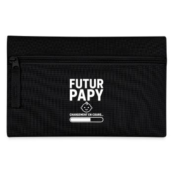 Annonce grossesse Futur papy 2026 Papi pépé - Trousse - noir - Devant