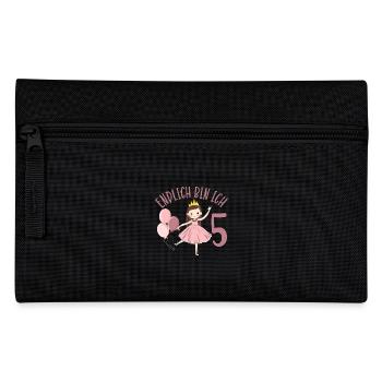 Prinzessin Geburtstagshirt Endlich 5 Jahre Mädchen - Federtasche - Schwarz - Vorne
