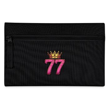 77 Zahl Krone - Federtasche - Schwarz - Vorne