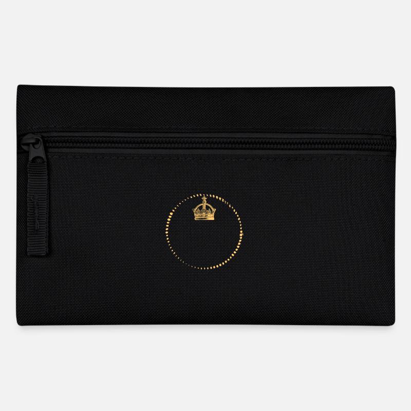 Krone - King - Queen - EIGENEN TEXT EINGEBEN - Federtasche - Schwarz