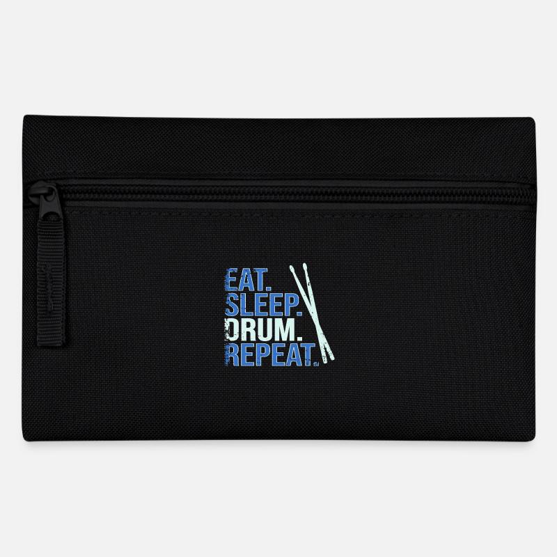 Eat. Sleep. Drum. Repeat. - Federtasche - Schwarz