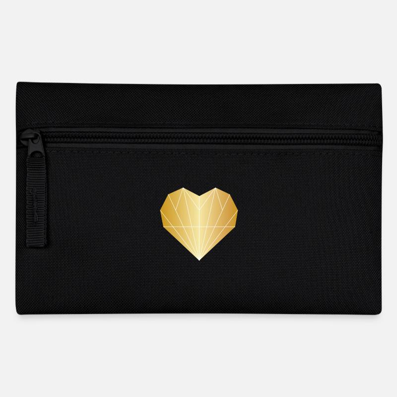 Herz Diamant Gold - Federtasche - Schwarz
