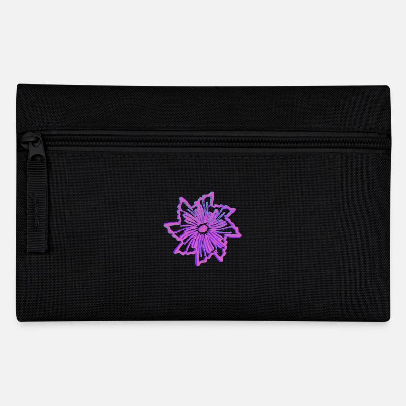 Blume - Federtasche - Schwarz