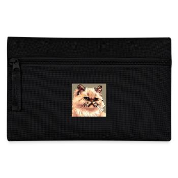 Persian cat Negan in pixel art - Pencil Case - black - Front