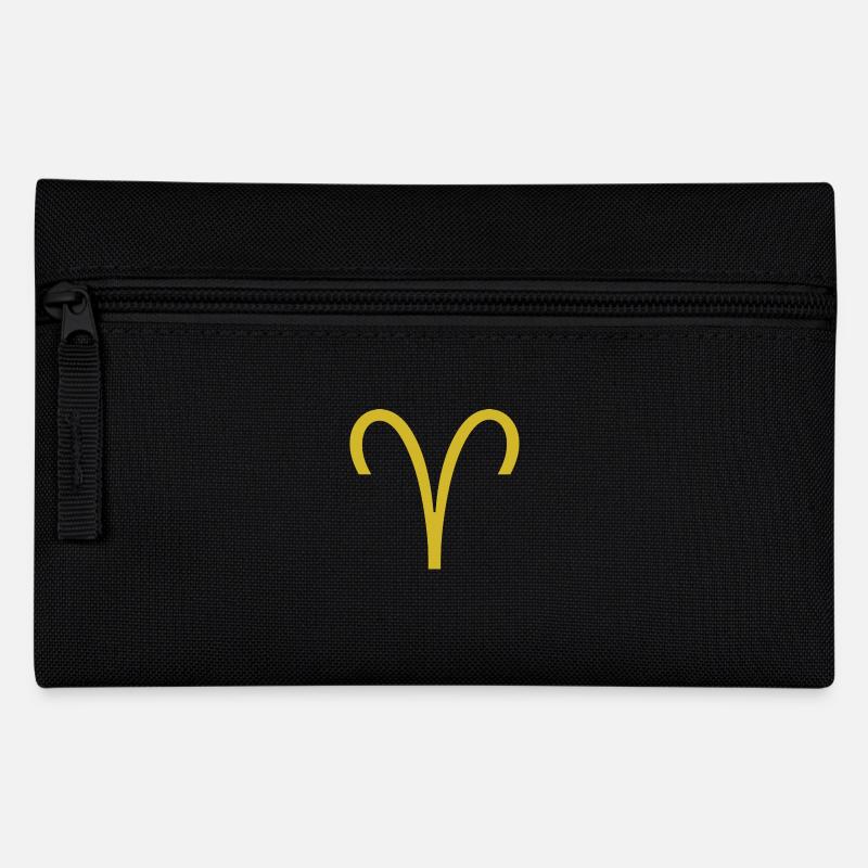 Sternzeichen Widder, Exklusives T-Shirt Design - Federtasche - Schwarz