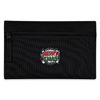 Merry Xmas Weihnachten Schneemann Geschenk Schnee - Federtasche - Schwarz - Vorne