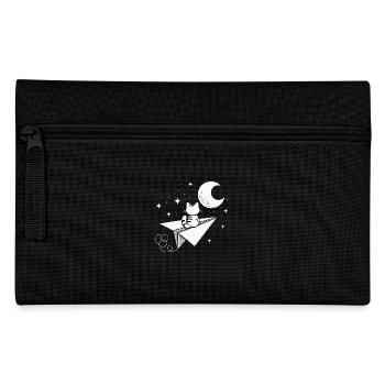 Chat Papier Avion Lune Envole-moi vers la lune Étoiles - Trousse - noir - Devant