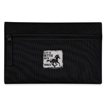 A life with horses is a good life - Pencil Case - black - Front
