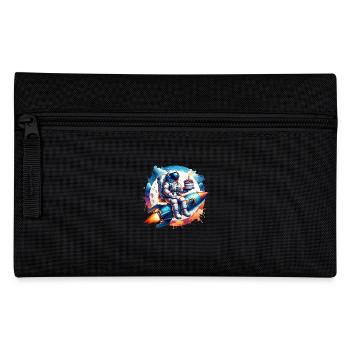 Astronaut Rocket Birthday - Pencil Case - black - Front