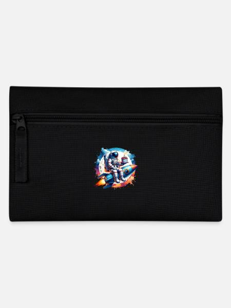 Astronaut Rakete Geburtstag - Federtasche - Schwarz