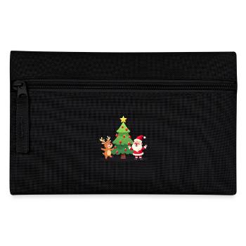 Renne, sapin de Noël et Père Noël - Trousse - noir - Devant