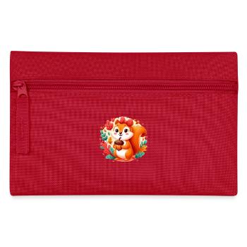 Süßes Eichhörnchen mit Eichel - Federtasche - Rot - Vorne