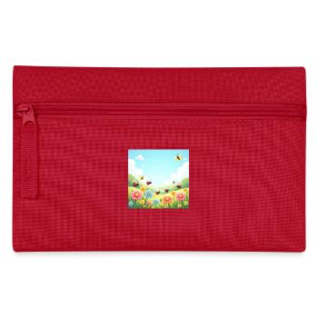 Joie printanière – Fleurs et insectes dansant - Trousse - rouge - Devant