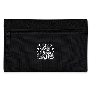 Dog and cat in love, peace, friendship - Pencil Case - black - Front