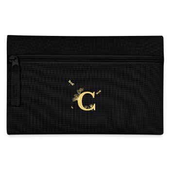 Letter c Glitter Gold Dragonfly - Gift Idea - Pencil Case - black - Front