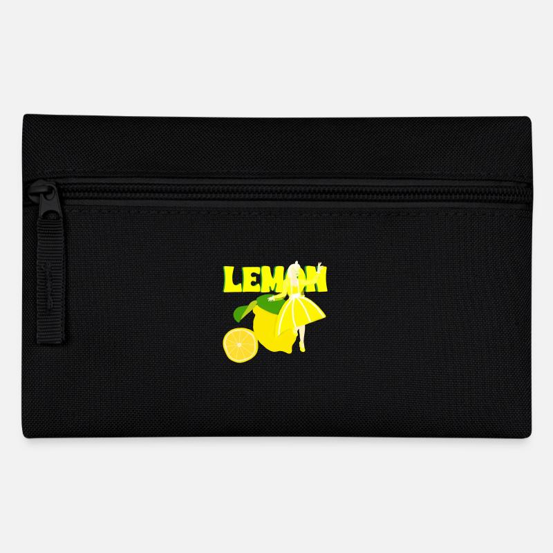 Vintage Retro Rockabilly Lemon Pinup - Pencil Case - black