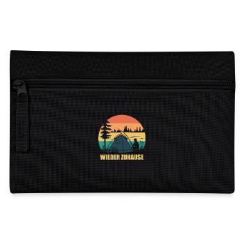 Angler am See mit Zelt - Wieder zuhause - Federtasche - Schwarz - Vorne