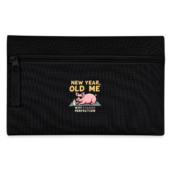 Funny Pig - New Year Design - Pencil Case - black - Front
