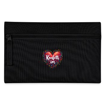 Konfetti im Herzen - Karnevals Party Geschenk - Federtasche - Schwarz - Vorne