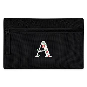 Buchstabe A Monogramm Retro - Federtasche - Schwarz - Vorne