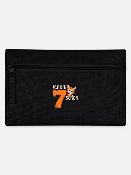 7. Geburtstag Mädchen Junge Katze Ich Bin Schon - Federtasche - Schwarz