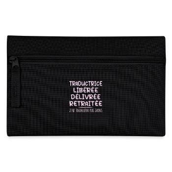 Traductrice célèbre sa retraite avec humour cadeau - Trousse - noir - Devant