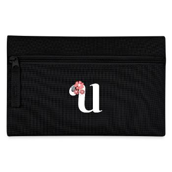 Letter u Minimalist Flowers - Pencil Case - black - Front