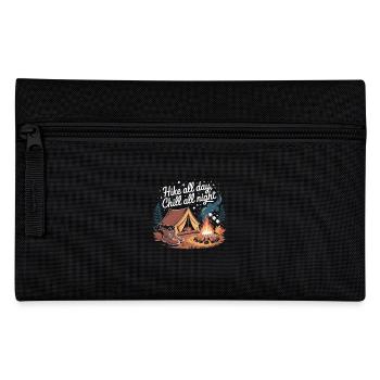Hike All Day, Chill All Night – Camping Adventure - Pencil Case - black - Front