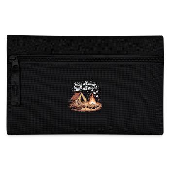 Hike All Day, Chill All Night – Camping Adventure - Pencil Case - black - Front