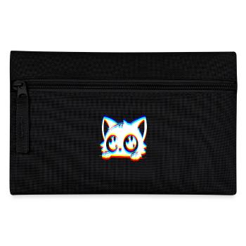 EDM Cat Glitch Style - Pencil Case - black - Front