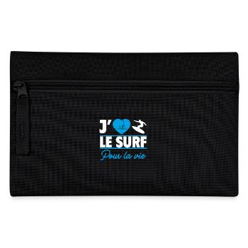 J’aime le surf pour la vie,Surf,Surfeuse,Surfeur - Trousse - noir - Devant