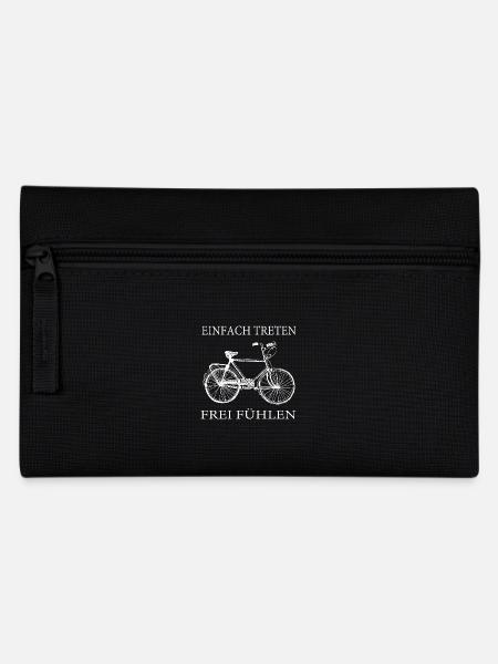Fahrrad Silhouette – Einfach treten, frei fühlen - Federtasche - Schwarz
