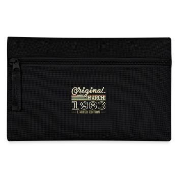 Born in March 1963 Birthday Gift March 1963 - Pencil Case - black - Front
