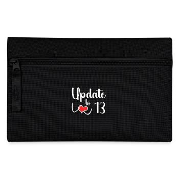 update to 13 - funny 13th birthday - Pencil Case - black - Front