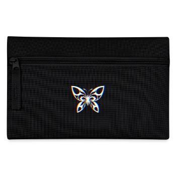 EDM Trikolor - Schmetterling - Glitch - Rave style - Federtasche - Schwarz - Vorne