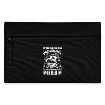 Angeln und Bier - Federtasche - Schwarz - Vorne