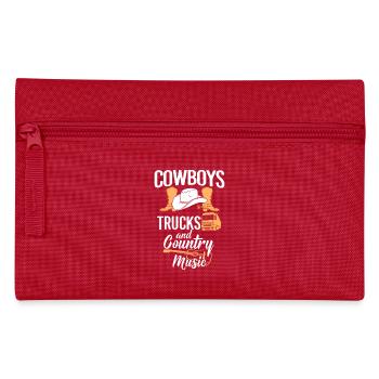 Cowboys Trucks And Country Music - Pencil Case - red - Front