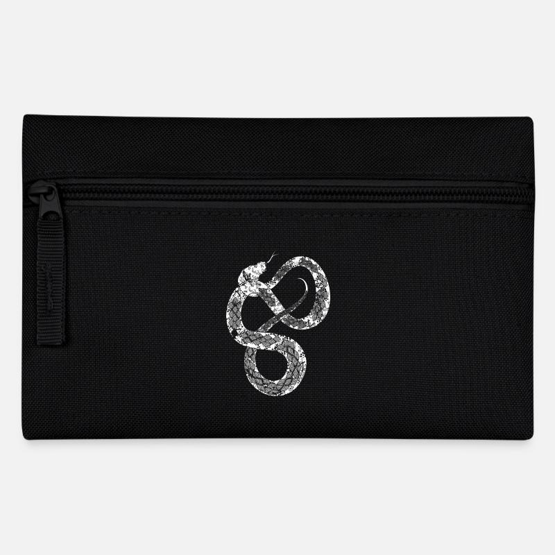 Weiße Schlange - Federtasche - Schwarz