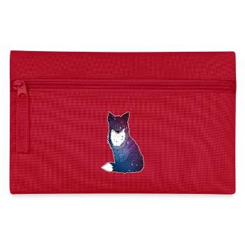Fuchs mit Sternenhimmel, Space, Galaxy, Weltall - Federtasche - Rot - Vorne