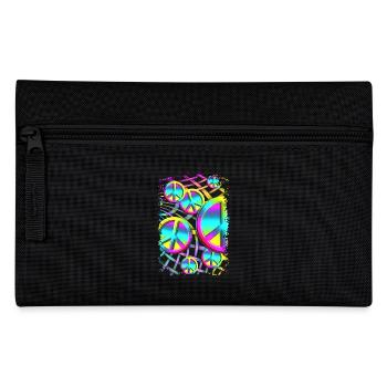colourful PEACE web - Federtasche - Schwarz - Vorne
