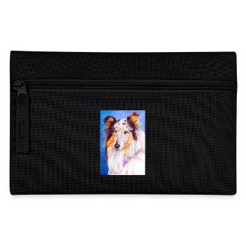 Collie BlueMerle autocollant - Trousse - noir - Devant