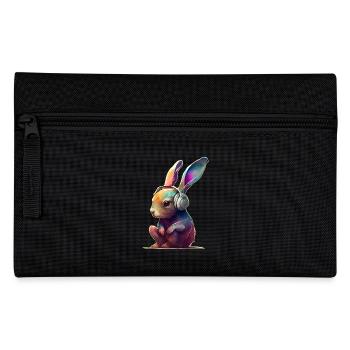 Lapin avec casque DJ - Trousse - noir - Devant