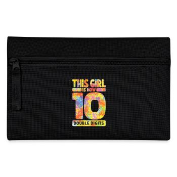 10 ans 10e anniversaire fille enfants cool splash - Trousse - noir - Devant