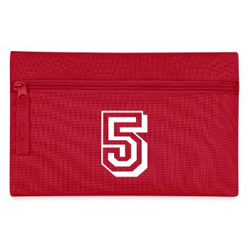 5 Five Number Birthday White - Pencil Case - red - Front