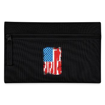 Installateur USA Flagge - Federtasche - Schwarz - Vorne