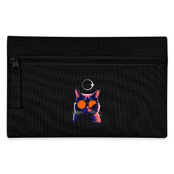 Cat Sunglasses Total Eclipse Cat - Pencil Case - black - Front
