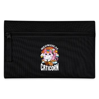 Caticorn - Miaufisches Regenbogen-Einhorn - Federtasche - Schwarz - Vorne