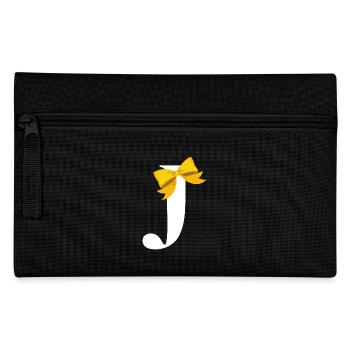 Letter j yellow bow - Pencil Case - black - Front